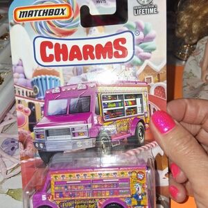 Matchbox Charms Purple Ice Cream Truck - Pink and Yellow Candy Graphics